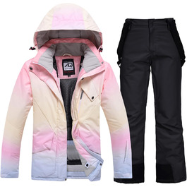 Комплект гірськолижний жіночий HOTIAN 2 в 1: куртка та штани, водонепроникний, вітронепроникний, для сноуборду та гірськолижного спорту, M, 2020+