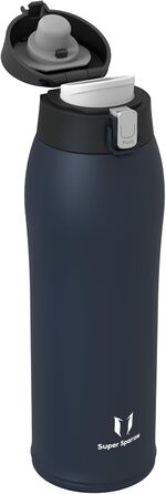 Пляшка для води Super Sparrow з нержавіючої сталі, 750 мл, BPA-Free, герметична, для спорту, школи, офісу, дому, синя Oxford