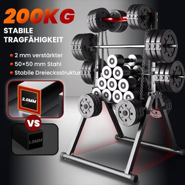 Стойка для підтягувань Klimmzugstange Freistehend - Power Tower для дому, тренажер для силових тренувань, чорний/червоний