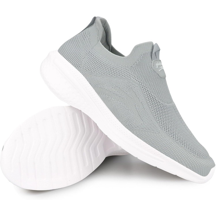 Чоловічі кросівки без шнурівків Slip-on, сірий, розмір 41 EU. Легкі, дихаючі, зручні спортивні кросівки для повсякденного носіння та бігу.
