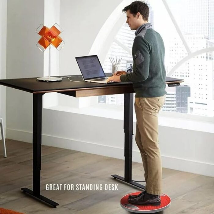 Yes4All Баланс Борд (Wackelboard) з ручками та антиковзким покриттям, 41.5 см, червоно-сірий - для стабільності та загального тренування тіла