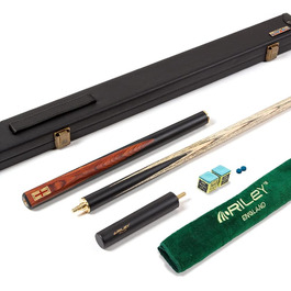 Кю Riley England Snooker: Бік, кейс, 145 см, ручна сплетіння ебену, вершинка 9.5 мм, подовжувач 15 см