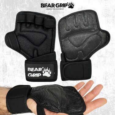 Рукавички для тренувань Bear Grip M (чорні) – захист долонь для кросфіту, бодібілдингу, пауерліфтингу