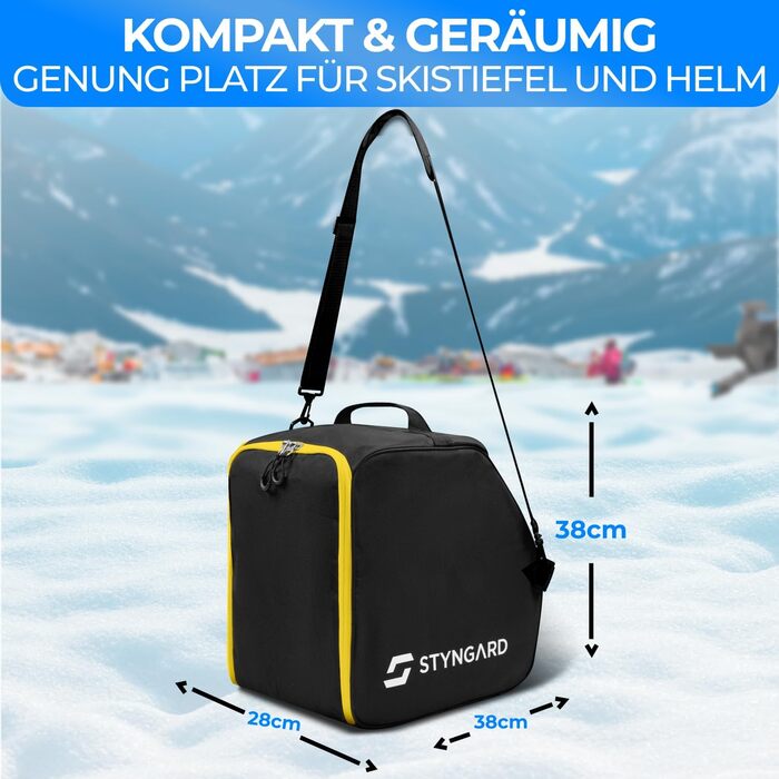 Чохол для лижних черевиків для дітей ISCHGL (40 л) з відділенням для шолома та аксесуарів - чорно-жовтий