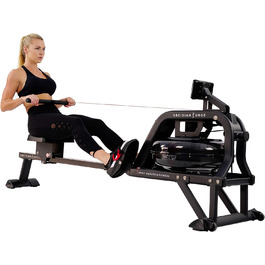 Водний гребний тренажер Sunny Health & Fitness Obsidian SF-RW5713 з LCD-дисплеєм, ергометром, комп'ютером тренувань, сумісний з пульсометром, до 113 кг