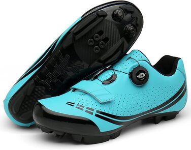 Велосипедні кросівки для MTB: чоловічі та жіночі, для їзди по пересіченій місцевості, SPD, з застібкою на шнурки, розміри 37-43, блакитні
