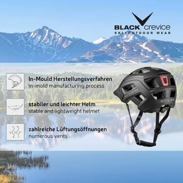 Велосипедний шолом Black Crevice Enduro з LED підсвіткою, MTB, для дорослих
