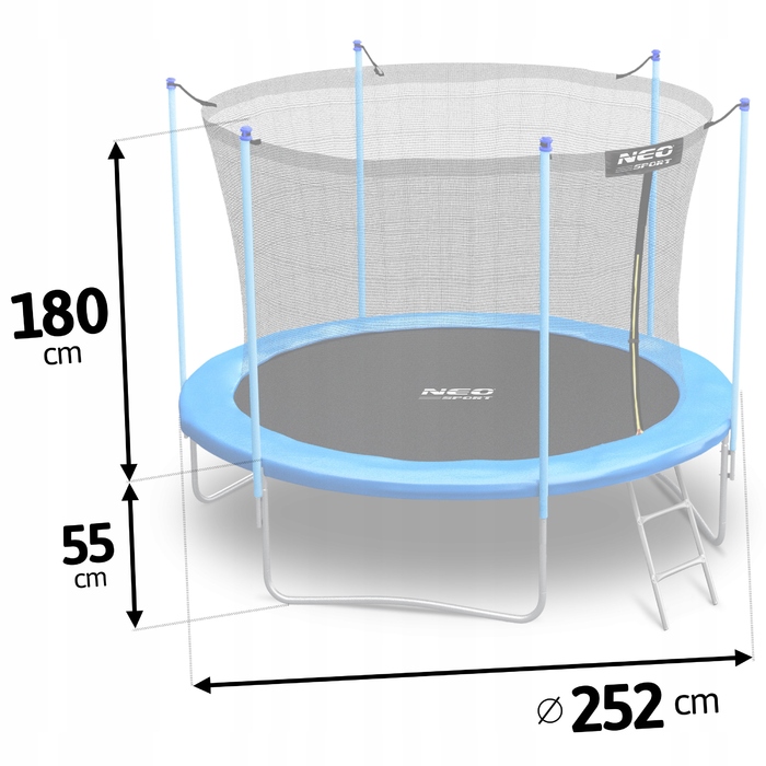 Батут із захисною сіткою mxmcnvv 252 см FT 4,5 (140 см)