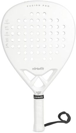 Падельна ракетка VirtuFit Fusion Pro для початківців і досвідчених, гібрид, біло-срібляста