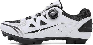 Велотуфлі MTB для чоловіків та жінок, сумісні з SPD, з клітами, дихаючі, зносостійкі, білі (43 EU)