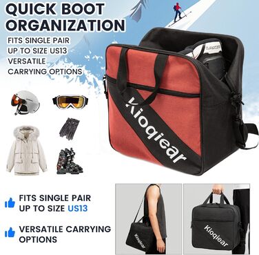 Сумка для сноуборду та черевиків Kioqiear з підкладкою, до 165 см та 43 розмір, комплект з 2 сумок