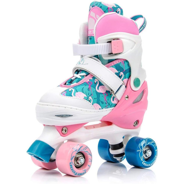 Роликові ковзани Meteor Retro - стильні ролики 80-х для дітей та підлітків. Quad skate, 5 кольорів, регульований розмір (L 39-42, Eden)