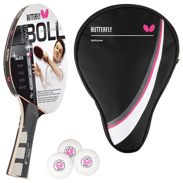 Ракетка для настільного тенісу Butterfly Timo Boll Black 85030: професійна ракетка для змагань з сертифікованою гумою Wakaba