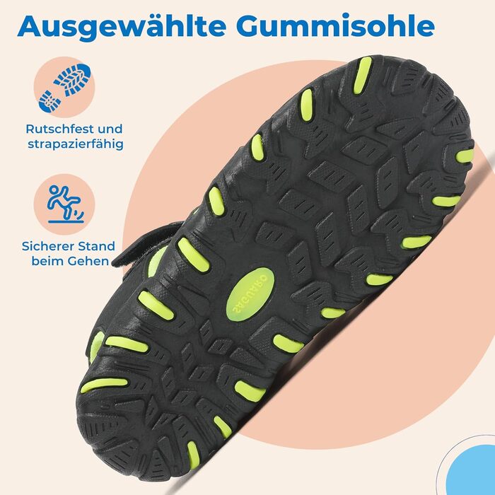 Сандалі дитячі SAGUARO закриті трекінгові для хлопчиків, літні вуличні, чорні, розмір 27 EU