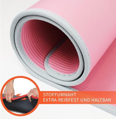 DH FitLife Килимок для фітнесу та йоги 183×61×1 см, товстий, нековзний, міцний, рожевий