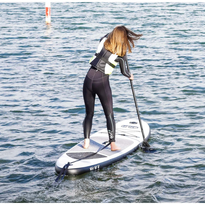 Надувна SUP-дошка HIKS 10.6ft (3,2 м) сірого кольору з веслом, насосом, рюкзаком і страховкою, універсальна для всіх рівнів, ідеально для початківців