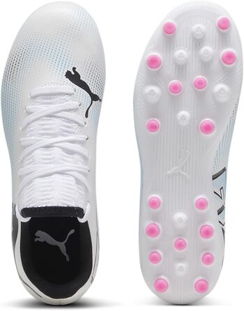 Дитячі футбольні кросівки PUMA Unisex, 28 EU, білий/чорний/рожевий