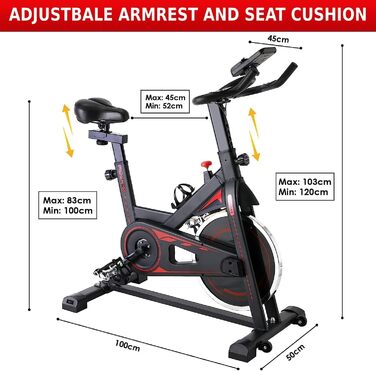 Велотренажер для дому Heimtrainer, 10 кг маховик, регульований опір, LCD-дисплей, вимірювач пульсу, тримач для пляшки та iPad, до 150 кг