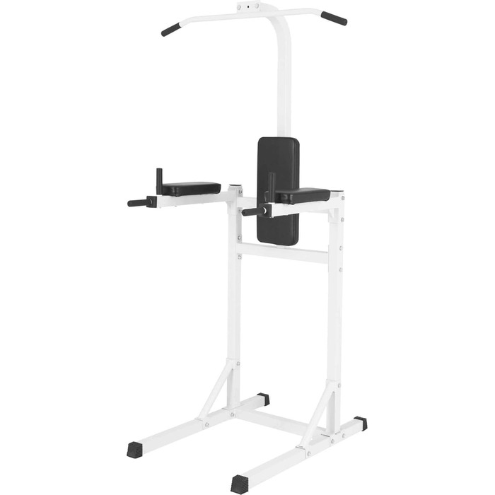 GORILLA SPORTS® Power Tower – багатофункціональна силова станція для дому: турнік, бруси, тренажер для підтягувань, віджимань і пресу, чорний/білий, фітнес обладнання для домашніх тренувань