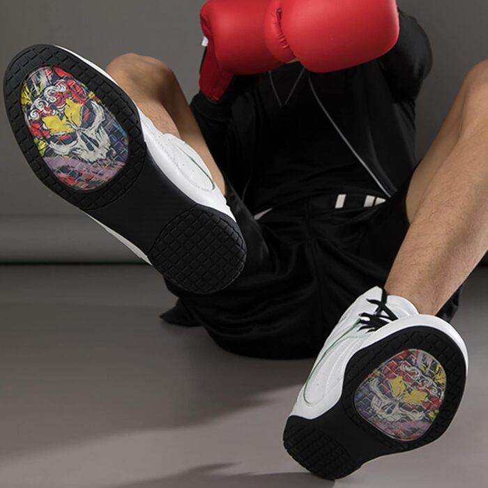 Жіночі боксерські черевики, хай-топ, тренувальні, для боротьби, шкіряні, білі. Ідеальні для фітнесу та занять боротьбою. Розмір 38 EU