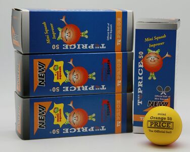 М'яч для сквошу Price's Mini Squash WSF, стандарт, 12 шт., вироблено у Великій Британії