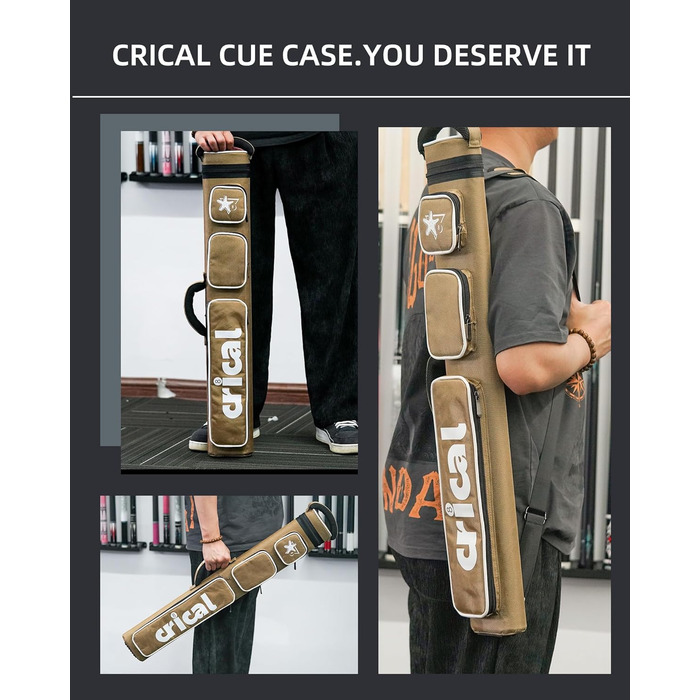 Кейс для більярдних київ CRICAL, 2 x 2 жорсткі кишені для снукеру, з штучної шкіри/оксфордської тканини, жовтий