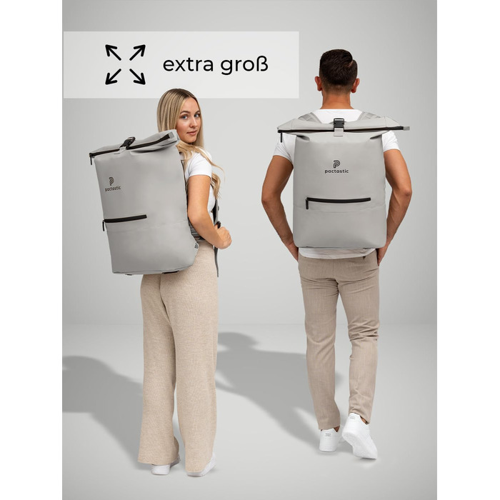 Рюкзак Pactastic Rolltop 70 л, водостійкий, для ноутбука, розширюваний, веганський матеріал, ручна поклажа