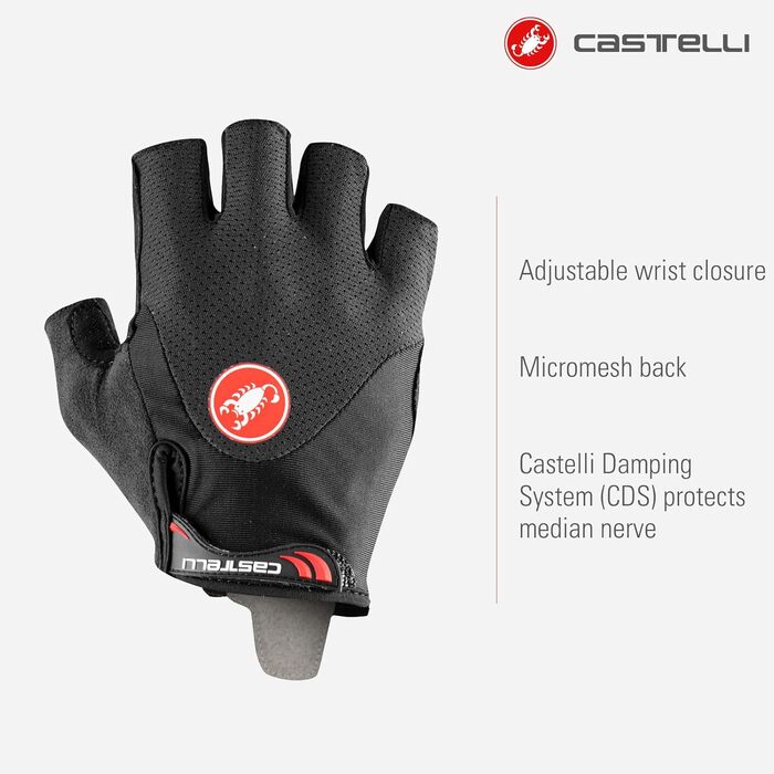 Рукавички Castelli Arenberg Gel 2 Unisex L чорно-білі - вело рукавички з гелевою вставкою