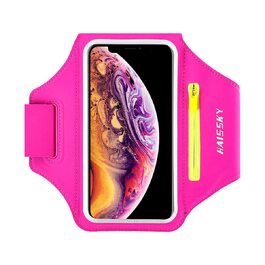 Спортивний браслет для телефону Guzack Universal: для iPhone, Samsung, Huawei, Xiaomi (до 6.9'), темно-синій/сливовий