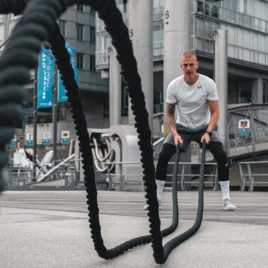 Батл-канат SportPlus 9 м жовтий – професійний шлагсейл для кросфіту, силового тренування та розвитку витривалості