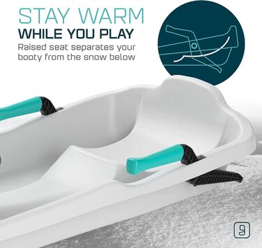 Дитячі санки Skipper з кермом, пластикові, з гальмами SoftGrip, для дітей від 3 років, білі