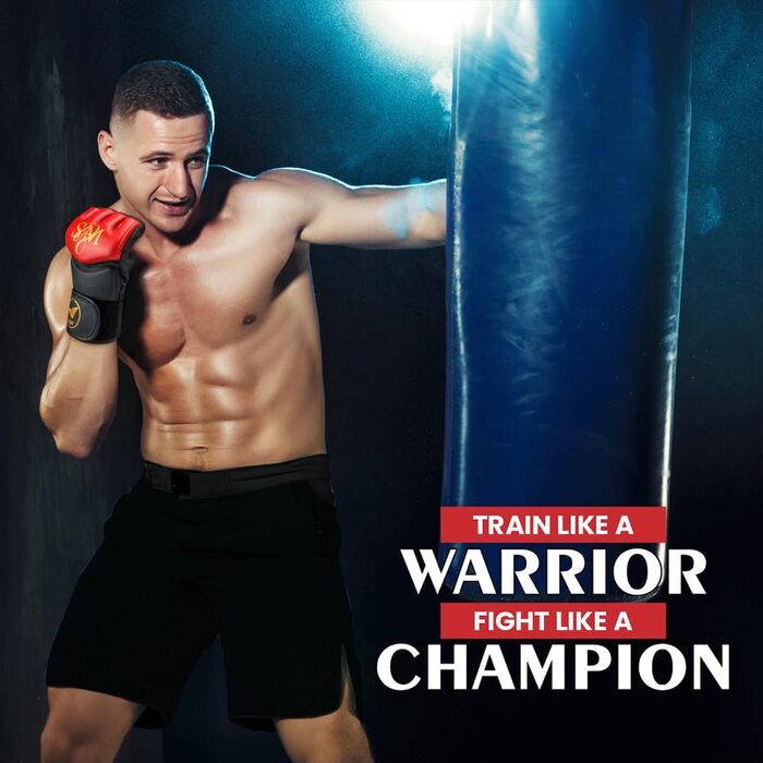 Професійні MMA рукавички S&M Logistik для тренувань, спарингів та бойових мистецтв, штучна шкіра, розмір L