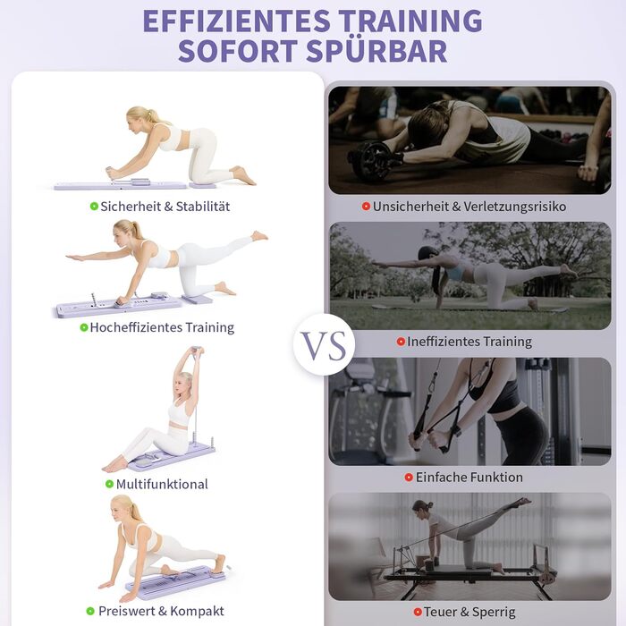 Реформатор Pilates Northdeer, оновлена версія 2025, складаний фітнес-борд 8-в-1, чорний