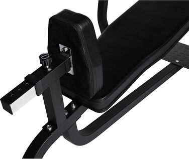 Лава для жиму GORILLA SPORTS® з регульованою спинкою, гантельною стійкою, 6 положень, 165x128x121 см, до 280 кг, гумові ніжки, чорна – тренувальна лавка для фітнесу та жиму лежачи