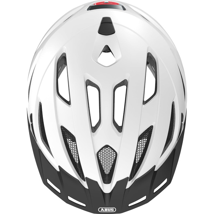 ABUS Urban-I 3.0 - велошолом з ліхтариком, козирком та магнітною застібкою, для жінок та чоловіків, розмір L (56-61 см), білий (polar white)