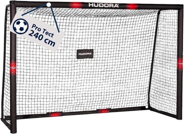 Велике футбольне ворота HUDORA Pro Tect 240x160 см з сіткою та захистом, для дітей і дорослих, піна, для вулиці