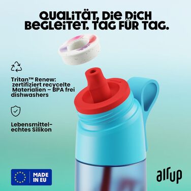 Пляшка для води air up Twist Pro 600 мл фіолетова з ароматом Blue Pulse + 5 арома-подів без цукру та соломинка для школи, спорту, фітнесу