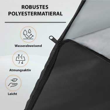 Спальний мішок ALPIDEX Mumienschlafsack 4 сезони -17°C 225x80 см, ультралегкий, для кемпінгу, трекінгу, туризму, чорний