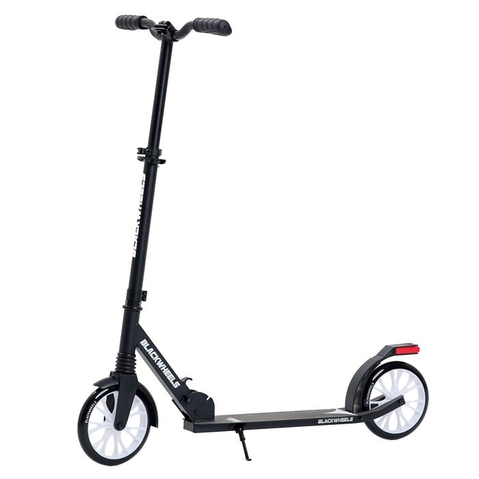 Самокат міський BLACKWHEELS Zoom City-Scooter 200мм, алюмінієвий, з амортизатором, складаний, регульований кермо, чорно-білий