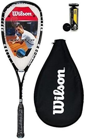 Сквош-ракетка Wilson Hyper Hammer 120 PH чорна + 3 професійні м’ячі