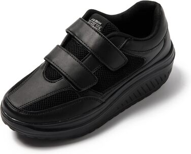 Жіночі кросівки JOMIX на липучці: спортивні, на платформі, для бігу, зручні, з антиковзкою підошвою, для фітнесу, тренувань, прогулянок (36 EU, чорний)