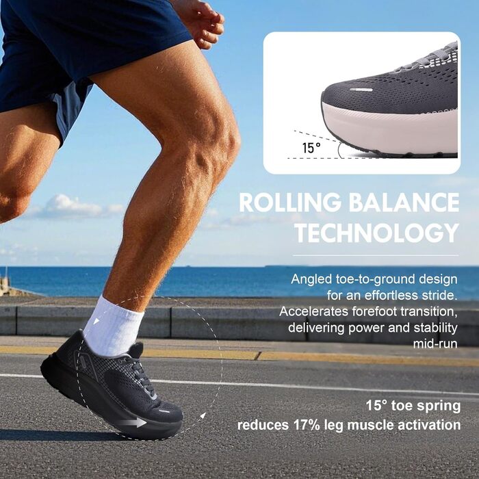 Чоловічі кросівки JACKSHIBO з широкою передньою частиною: для бігу, ходьби, занять спортом та тенісу. Подушка, товста підошва, без перепаду висоти, ширина 47 EU, сірий колір