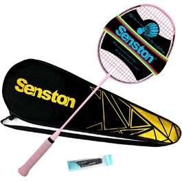Ракетка для бадмінтону Senston N80 Ultraleicht Graphit з карбоновим волокном та сумкою (6U рожева)