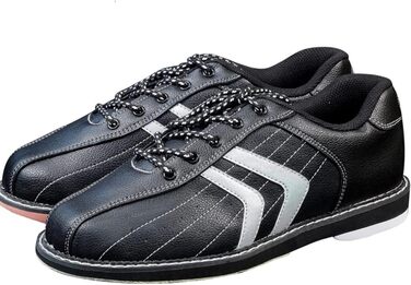 Боулінгіві туфлі для чоловіків та жінок SDEQA - легкі, зручні, з антиковзким покриттям, розмір 44 EU, чорного кольору