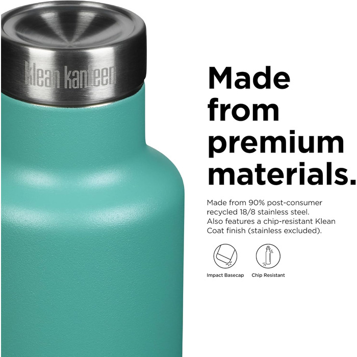 Пляшка для води Klean Kanteen Classic Vi, чоловіча, універсальний розмір, порцеляново-зелена