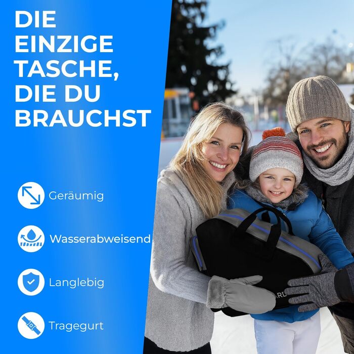 Сумка для ковзанів STYNGARD Montreal (чорно-синя) – універсальна для ковзанів та роликів, міцна та надійна