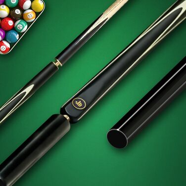 Більярдний кий ручної роботи, англійський снукер, 145 см, наконечник 10 мм, чорний колір