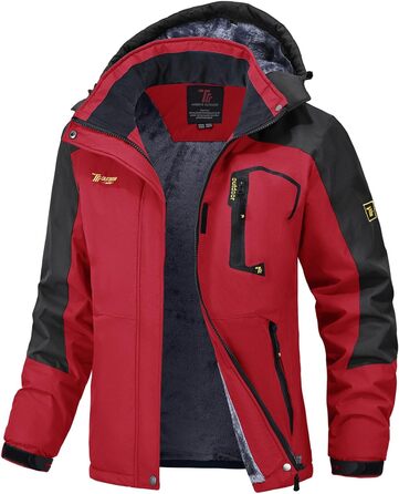Жіноча куртка: флісова, зимова, водонепроникна, дихаюча, тепла, вітрозахисна, софтшел з капюшоном (S, червона)