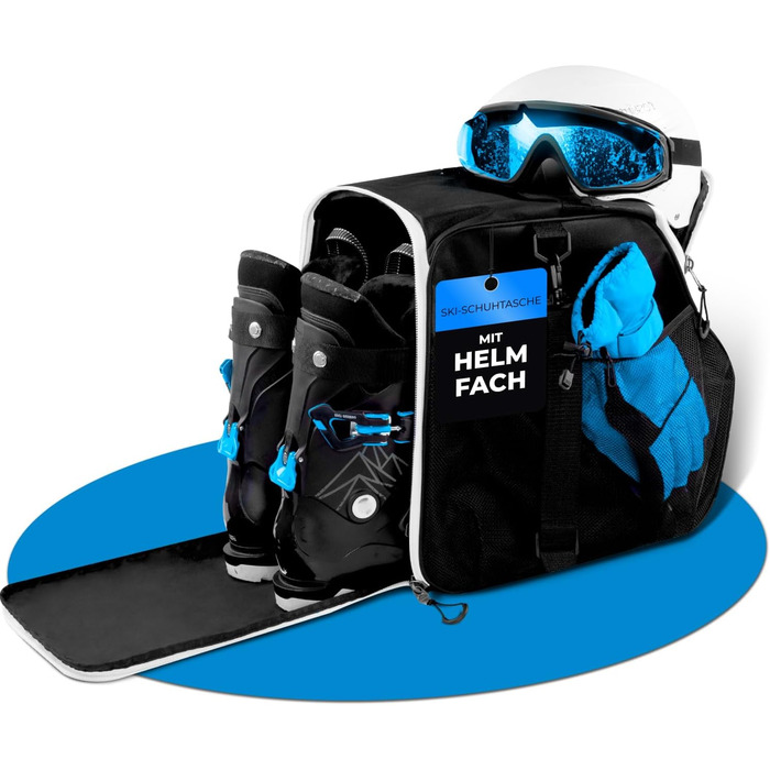 Чохол для лижних черевиків для дітей з відділенням для шолома [40 л] - модель ISCHGL, чорно-білий