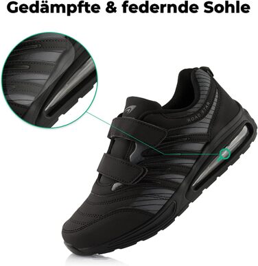 Кросівки для бігу жіночі та чоловічі з амортизацією, спортивні, легкі, чорні, 45 EU